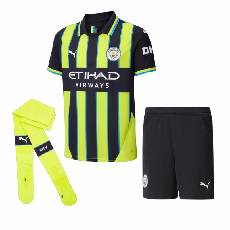 T-shirt e Pantaloncini per Bambino Manchester City Away 24/25 - Con Calzettoni