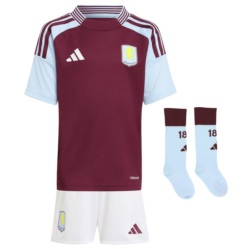 T-shirt e Pantaloncini per Bambino Aston Villa FC Home 24/25 - Con Calzettoni