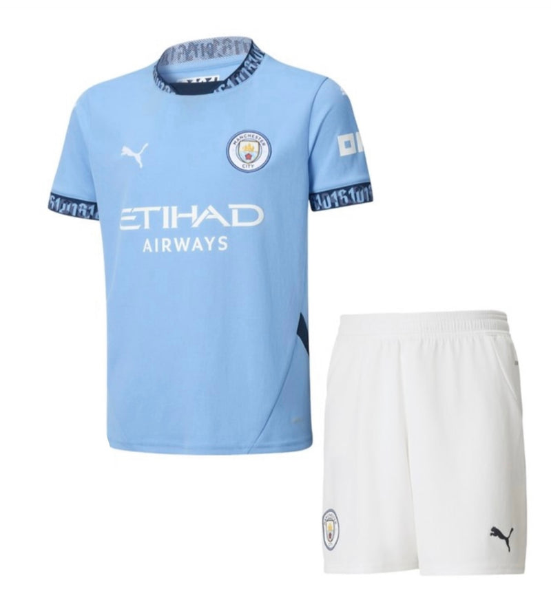 T-shirt e Pantaloncini per Bambino Manchester City Home 24/25