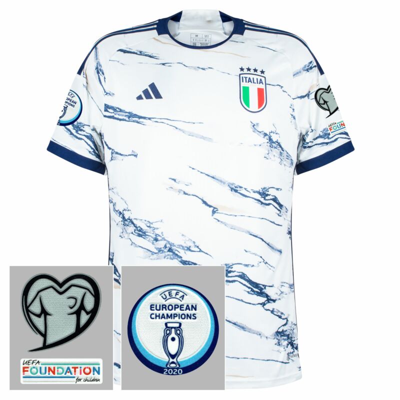 Maglia Italia Away 2023-2024 incl. Set patch di qualificazione Euro 2024