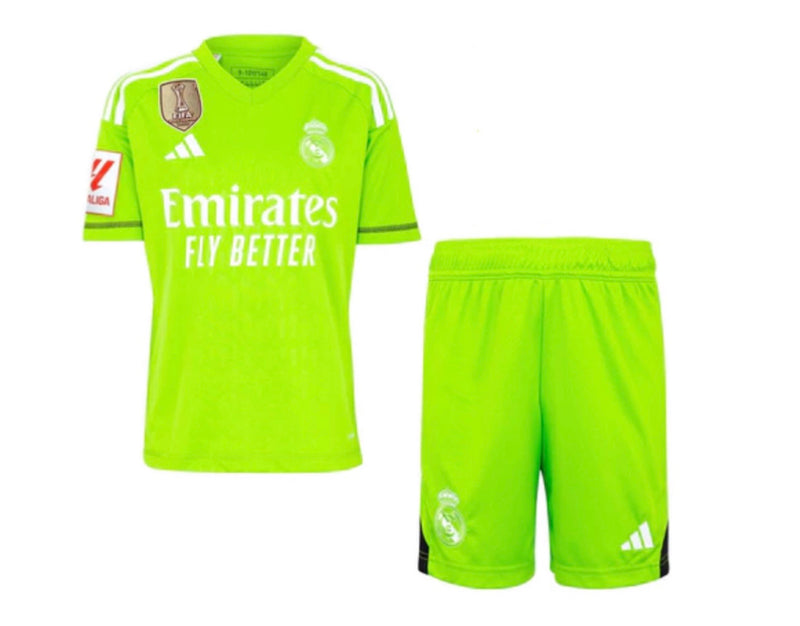 T-shirt e Pantaloncini Bambino Real Madrid Portiere 23/24 - Patch La Liga + CWC